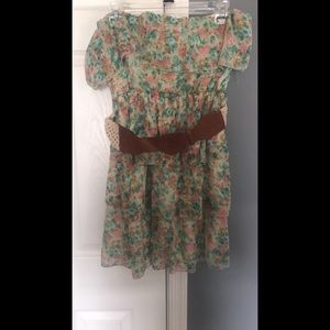 Strapless floral dress